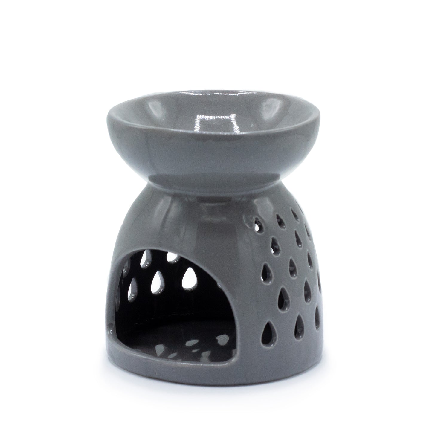 Oil Burner Teardrops Cutout Grey