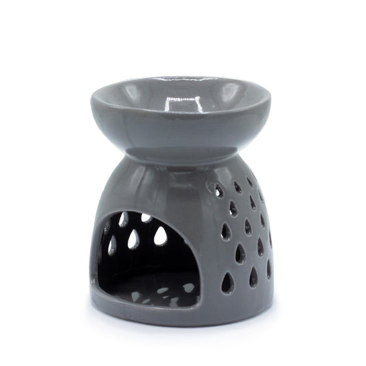 Oil Burner Teardrops Cutout Grey