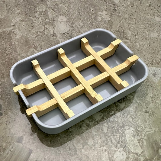 Grå Eko Tvålkopp – Naturlig Tvålkopp i Bambufiber & Majsstärkelse (4-pack)