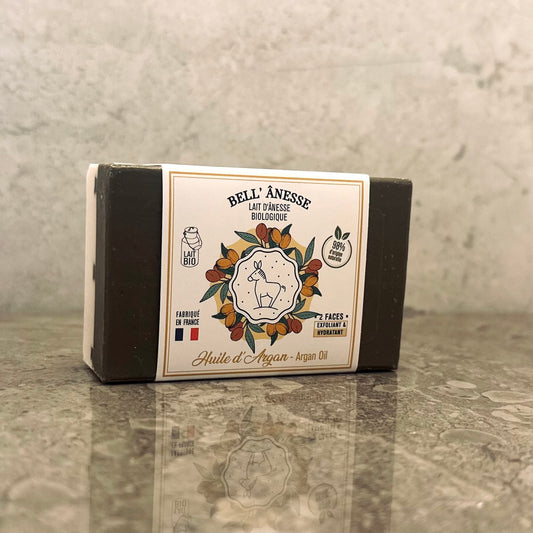 Dubbelverkande Tvål med Arganolja & Åsnemjölk – Exfolierande