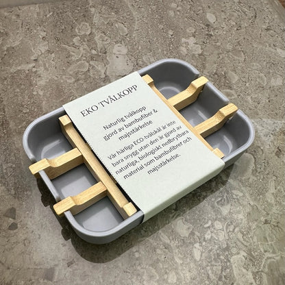 Grå Eko Tvålkopp – Naturlig Tvålkopp i Bambufiber & Majsstärkelse (4-pack)