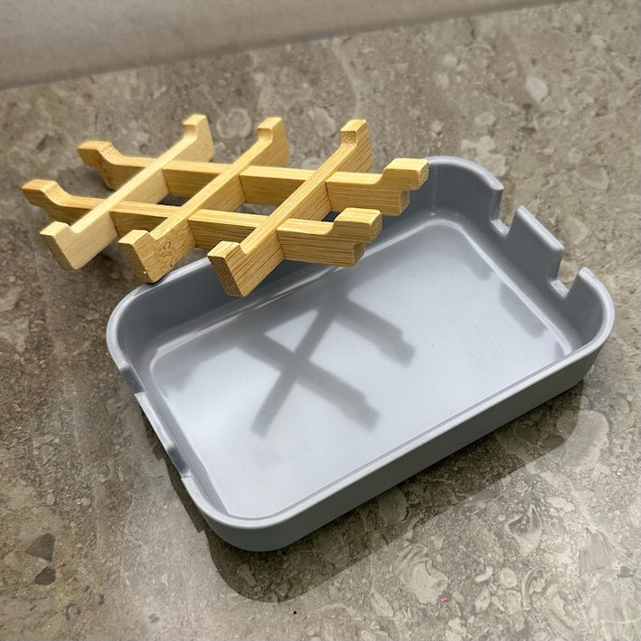 Grå Eko Tvålkopp – Naturlig Tvålkopp i Bambufiber & Majsstärkelse (4-pack)