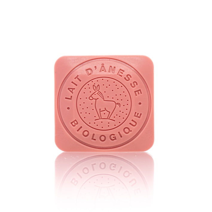 Ekologisk Åsnemjölktvål Jordgubb 110 g – Naturlig och Mild från Provence, Frankrike (6-pack)