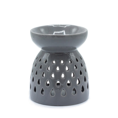 Oil Burner Teardrops Cutout Grey