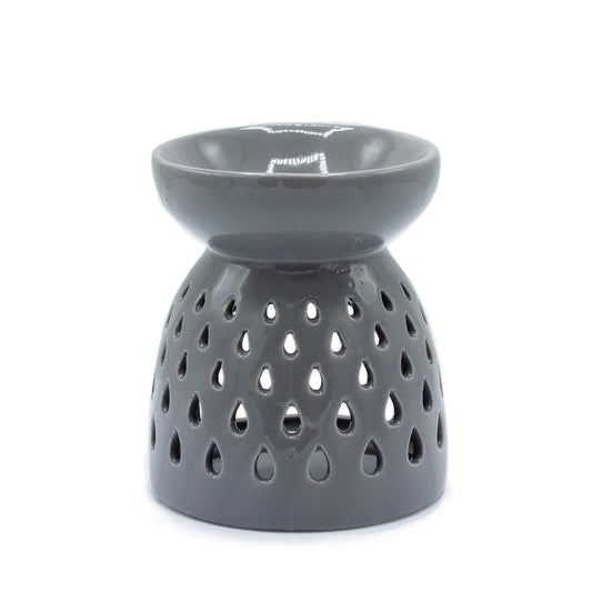 Oil Burner Teardrops Cutout Grey